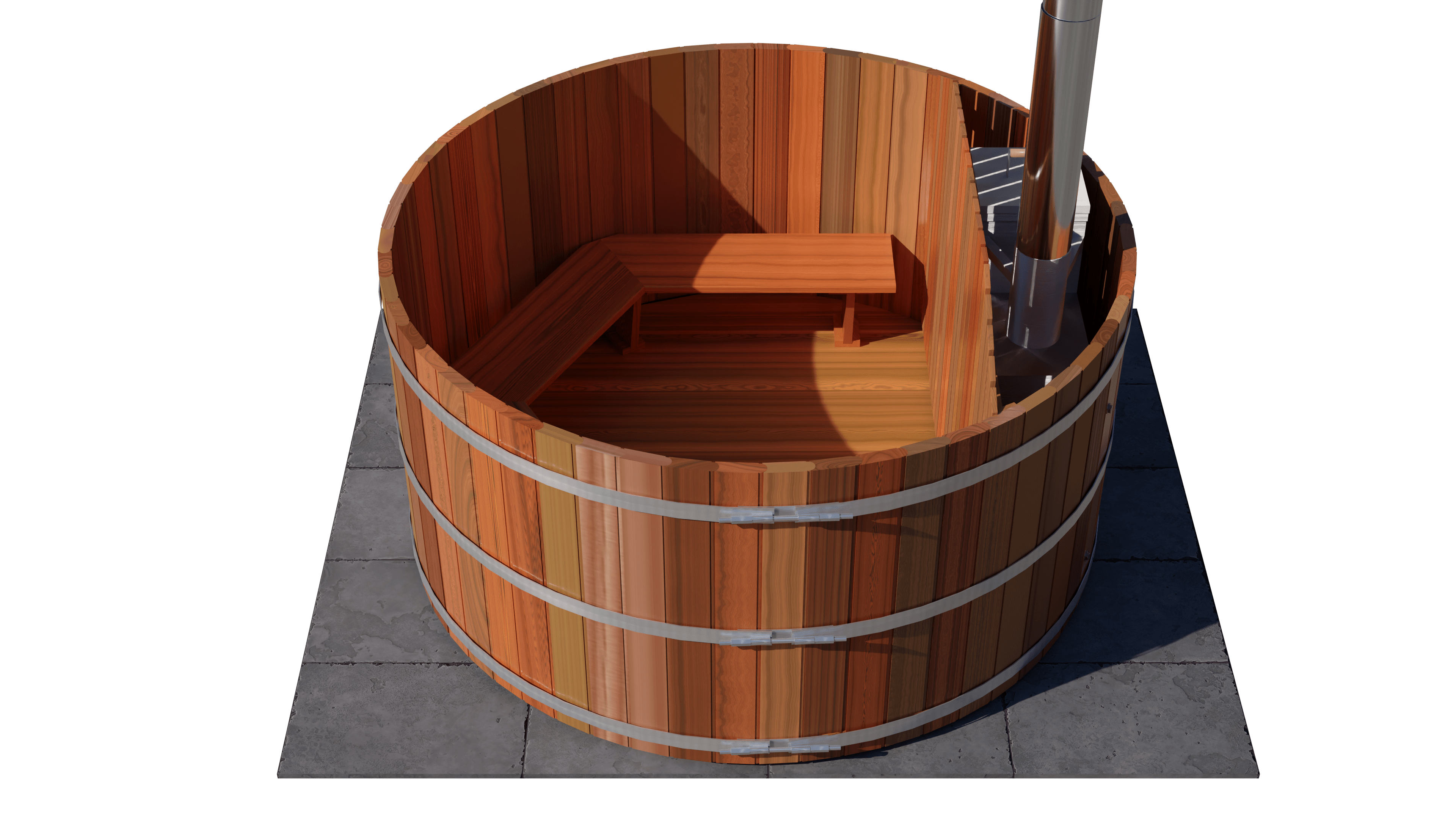 6 Person Wood Fired Hot Tub